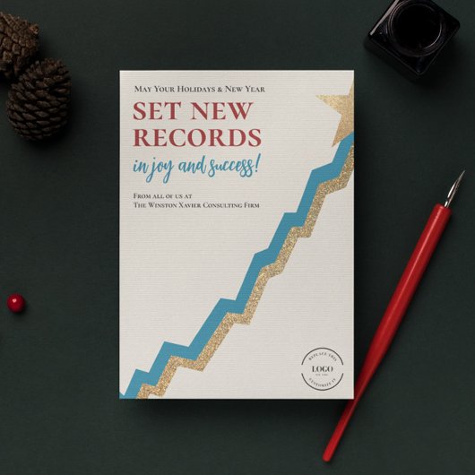 グラフクリスマスツリーのロゴのクリエイティブ 企業の シーズンカード