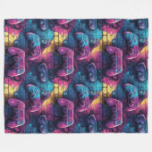 グラフティゲームコントローラアーバンパターンゲーマールーム フリースブランケット (正面(横))