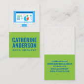 グラフ付きコンピューター |情報アナリスト 名刺 (正面/裏面)