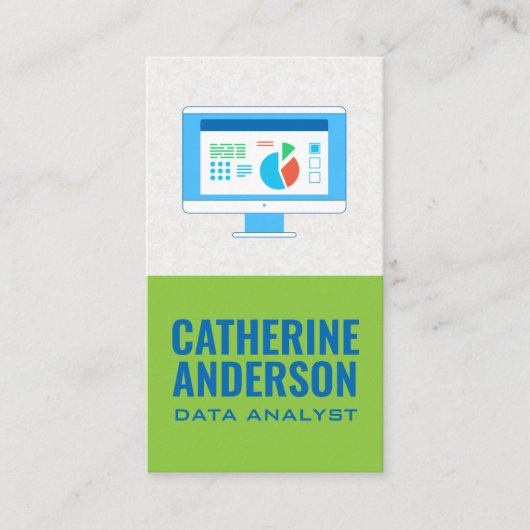 グラフ付きコンピューター |情報アナリスト 名刺 (正面)