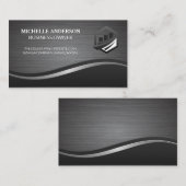 グラフ企業のロゴ | 金属波 名刺 (正面/裏面)