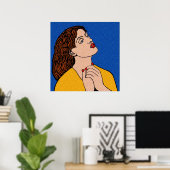 グラフ前のグポップ・アートのリル ポスター (ホームオフィス)