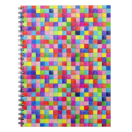 グラフ数々の紙正方形パターンで色が付いた ノートブック (正面)