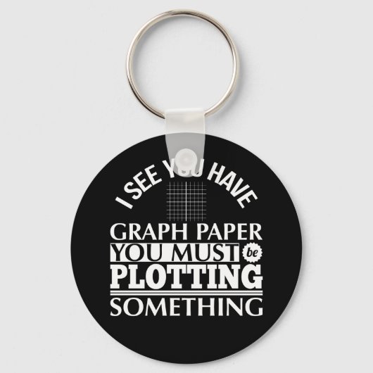グラフ紙何かをプロットするPun Math先生 キーホルダー (正面)