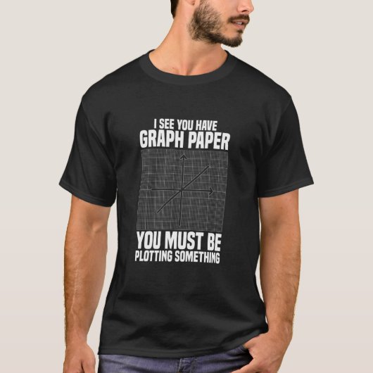 グラフ紙学校数学先生 Tシャツ (正面)