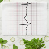 グラフ紙、PhD(医師)パルス上の心電図 キッチンタオル (折り畳み)