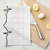 グラフ紙、PhD(医師)パルス上の心電図 キッチンタオル (四つ折り)