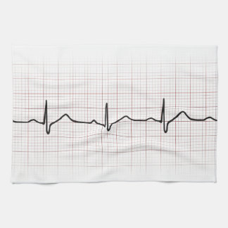 グラフ紙、PhD（医師）パルス上の心電図 キッチンタオル