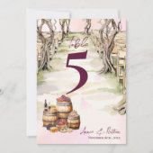 グラフ素朴ェビンワイナリー結婚のテーブル番号 サンキューカード (正面)