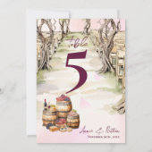 グラフ素朴ェビンワイナリー結婚のテーブル番号 サンキューカード (裏面)