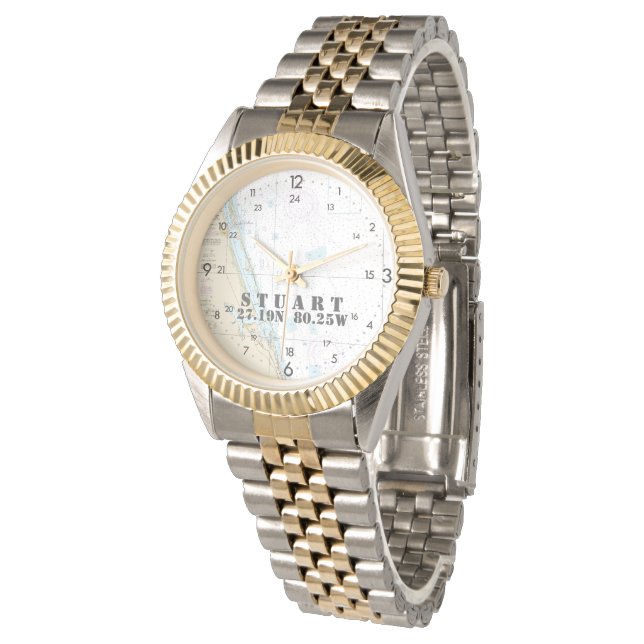 グラフ航海のスチュアートFlorida経度Latitude 腕時計 (アングル)