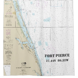 グラフ航海のフォートピアシングFL経度緯度 シャワーカーテン