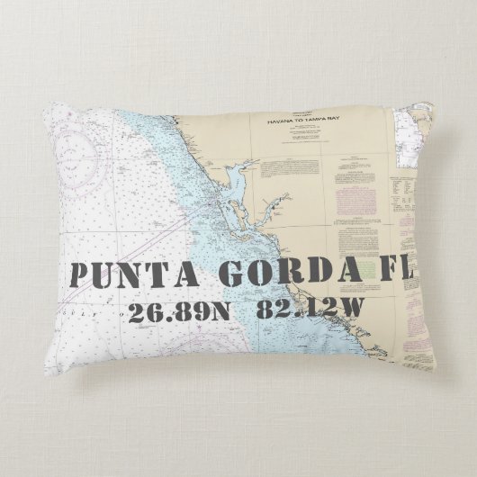 グラフ航海の緯度経度プンタゴルダFL アクセントクッション (正面)