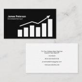 グラフ |増加 |黒 名刺 (正面/裏面)