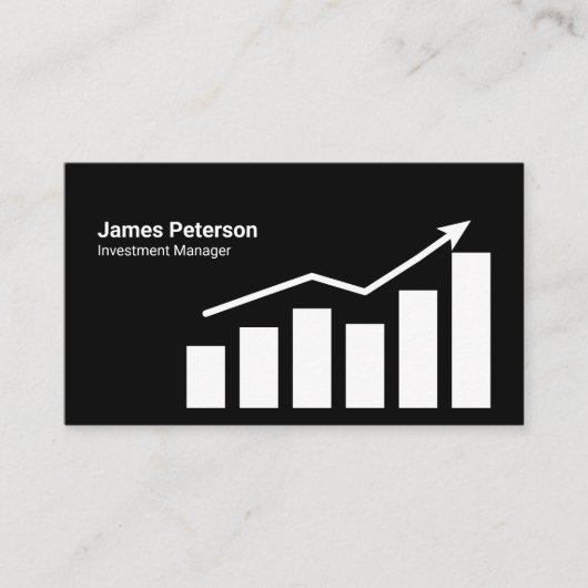 グラフ |増加 |黒 名刺 (正面)