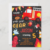 グラブギア消防車誕生日招待状 招待状 (正面)