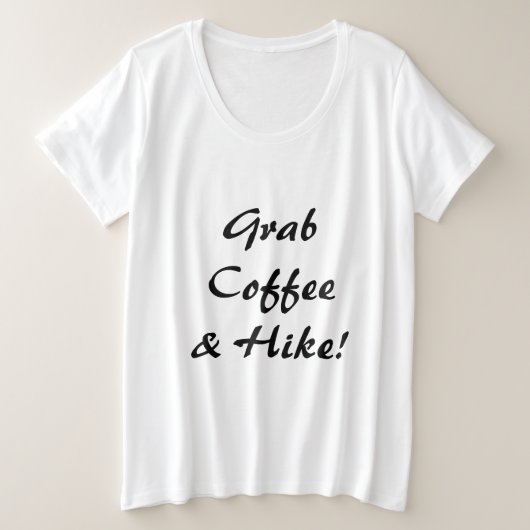 グラブコーヒー&アハイキング プラスサイズTシャツ (デザイン正面)