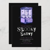 グラブ幽霊モダンハローウィンパーティ 招待状 (正面/裏面)