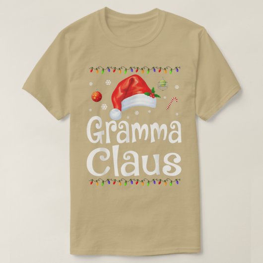 グラマおもしろいクロースクリスマスパジャマスサンタギフト Tシャツ (デザイン正面)
