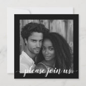 グラマおもしろいラス金ゴールド&ブラックグリッター写真 セーブザデート (裏面)