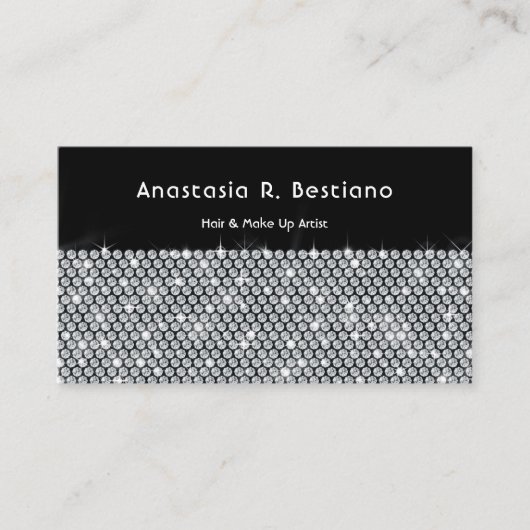 グラマお洒落ーモダンルなダイヤモンド名刺 名刺 (正面)