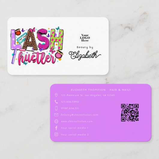 グラマはっきりしたルラッシュホイスラーサロンブランディング 名刺 (正面/裏面)