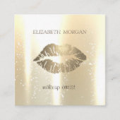 グラマエレガントラスなシニー、フェイク金ゴールド、キラキラした唇 スクエア名刺 (正面)