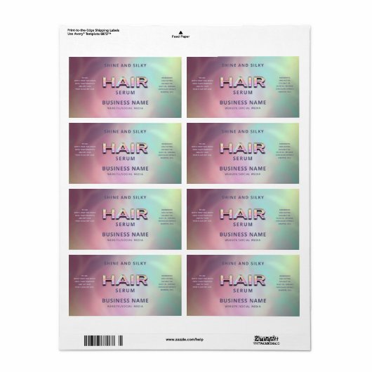 グラマエレガントラスカラフルホログラフィー美容液 ラベル (フルシート)