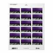 グラマエレガントラススタイリッシュ、紫、ゼブラ印刷 ラベル (フルシート)