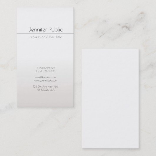 グラマエレガントラスフェイクシルバートレンディーモダンルクセ 名刺 (正面/裏面)