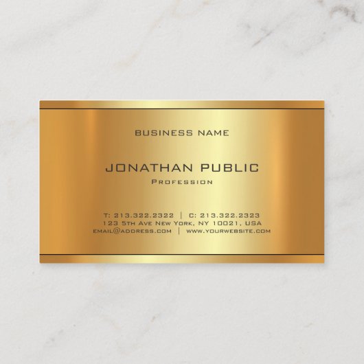 グラマエレガントラスフェイク金ゴールドモダンラグジュアリーテンプレート 名刺 (裏面)