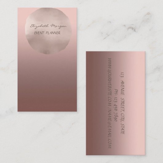 グラマエレガントラスモダンシック、バラ金ゴールドサークル 名刺 (正面/裏面)