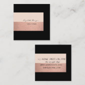グラマエレガントラスモダンシック、ブラック スクエア名刺 (正面/裏面)