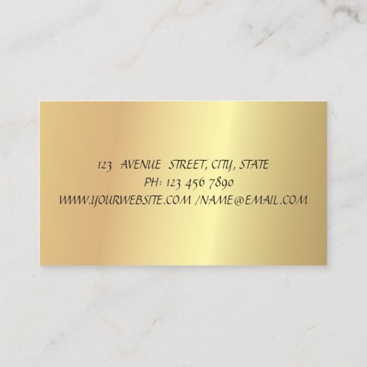 グラマエレガントラスヴィンテージシック、フェイク金ゴールド 名刺 (裏面)