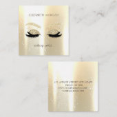 グラマエレガントラス金ゴールドグリッターラフェイクッシュ スクエア名刺 (正面/裏面)