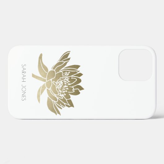 グラマエレガントラス金淡い色の箔ホワイトロータス Case-Mate iPhoneケース (裏面 (横))