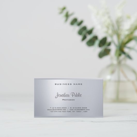 グラマエレガントラス銀モダンの台本カッコいい平野 名刺 (スタンド正面)