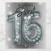 グラマエレガントルシルバーとダイヤモンドスウィート16 ワインラベル (シングルラベル)