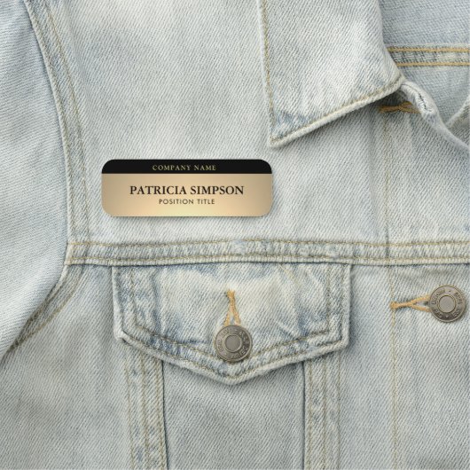 グラマエレガントルブラックと金ゴールド:ラグジュアユニークリー 名札 (インサイチュ)