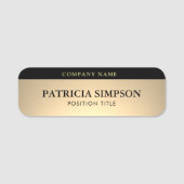 グラマエレガントルブラックと金ゴールド:ラグジュアユニークリー 名札 (正面)