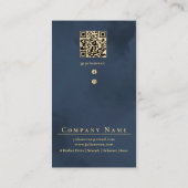 グラマエレガントルマリーネイビーブルー金ゴールド名刺 名刺 (裏面)