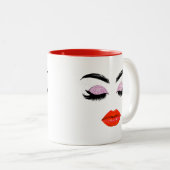 グラマエレガントルマリーレッドリップ&グリッターまつ毛 ツートーンマグカップ (正面右)