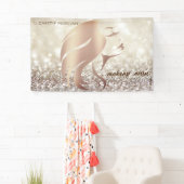 グラマエレガントルモダングリッター顔シルエット 横断幕 (インサイチュ)