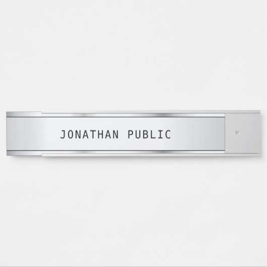 グラマエレガントルモダンシルバーテンプレートシンプル サインプレート (正面)