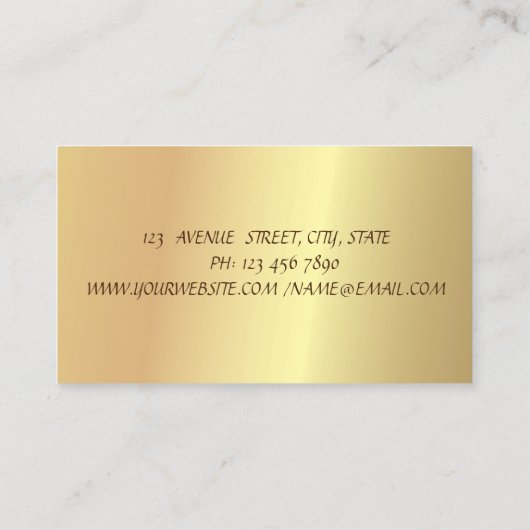 グラマエレガントルモダンスフェイク金ゴールドストライプ 名刺 (裏面)