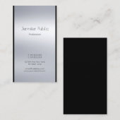 グラマエレガントロモダンスシルバーデザインラグジュアリー 名刺 (正面/裏面)