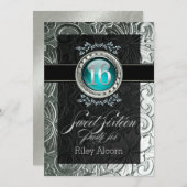 グラマエレガントーエンボスSweet sixteen 招待状 (正面/裏面)