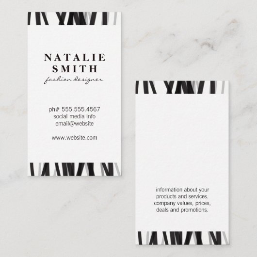 グラマエレガントー線（黒/グレー） 名刺 (正面/裏面)