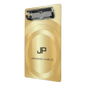 グラマカスタムラスフェイク金ゴールドモノグラムテンプレート ミニクリップボード (アングル2)