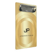 グラマカスタムラスフェイク金ゴールドモノグラムテンプレート ミニクリップボード (アングル)